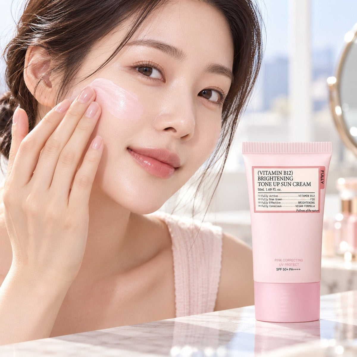 FULLY Tone Up Sunscreen Pink 50ml - AHVTE