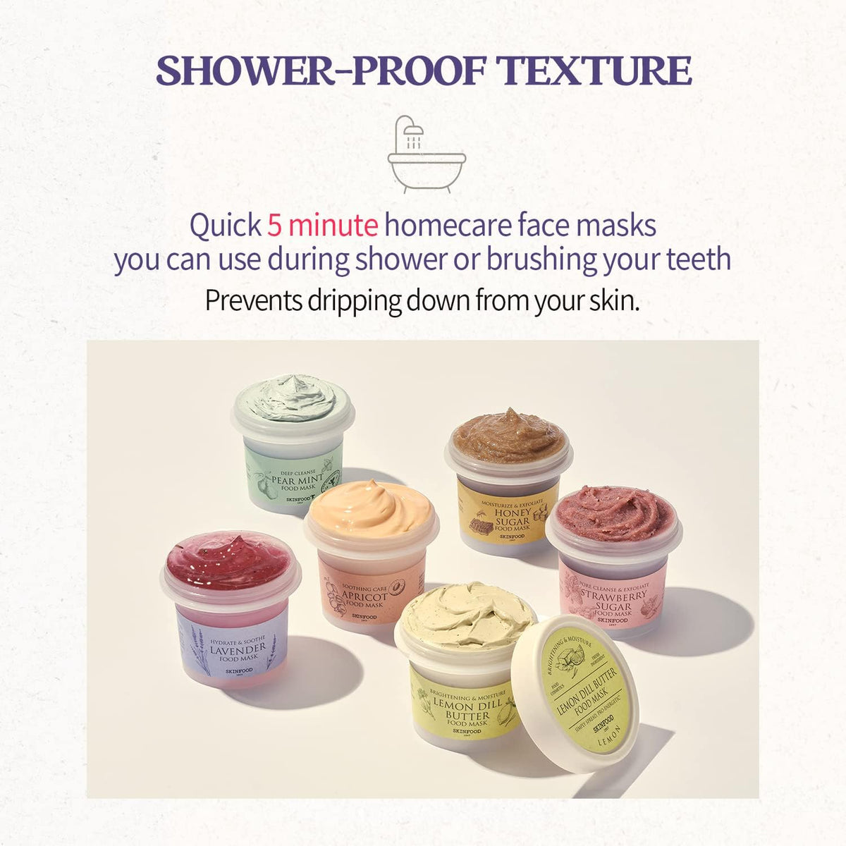 SKINFOOD Lavender Food Mask - Shower proof texture
