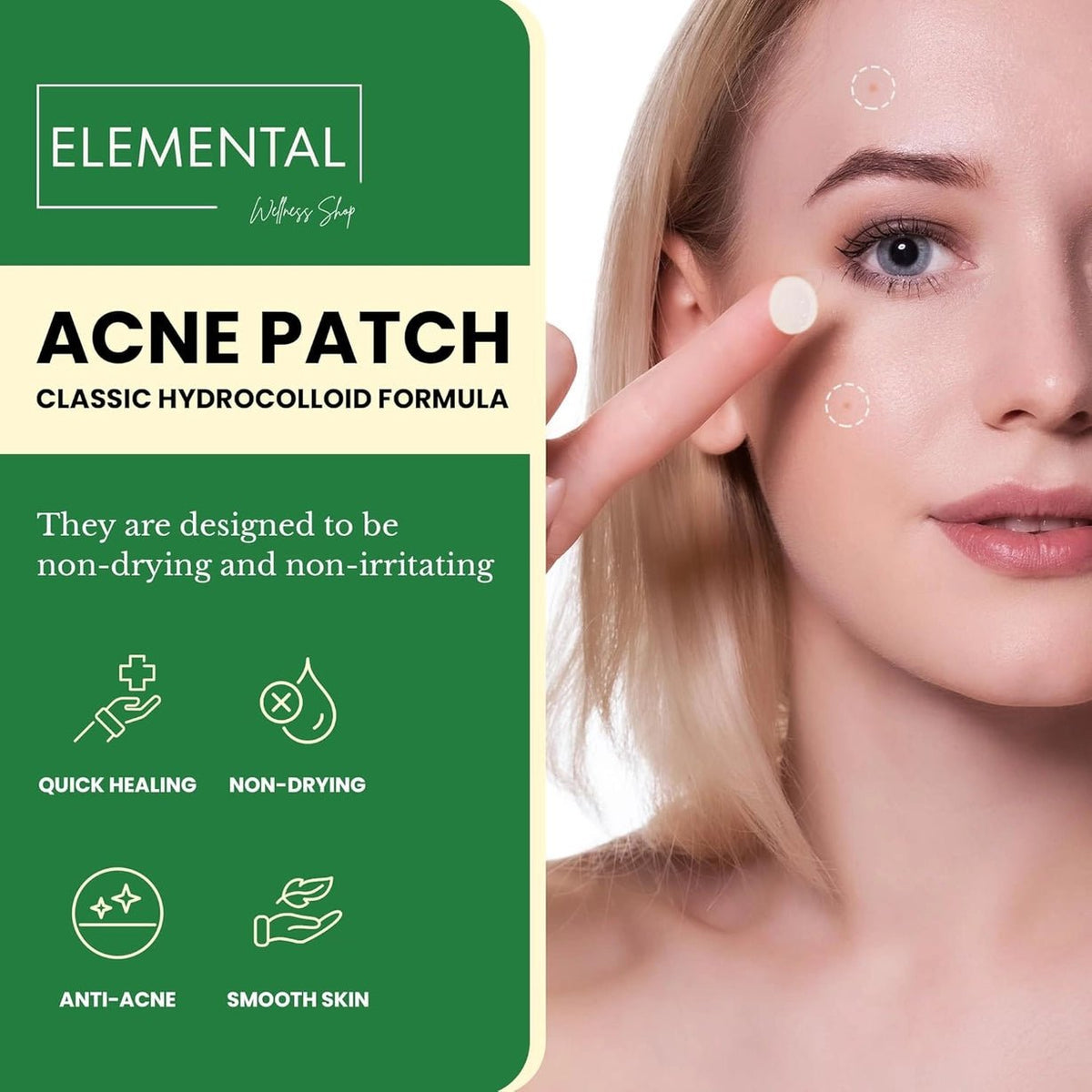 Elemental Wellness Hydrocolloid Acne Patches, 36 Count
