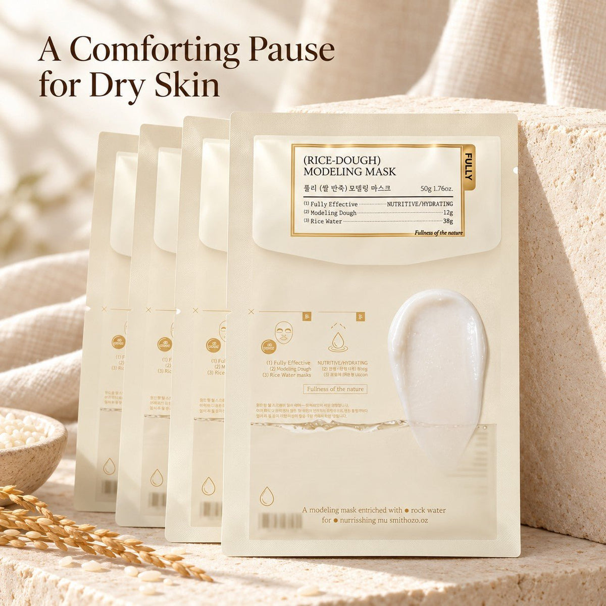 FULLY Rice Dough Modeling Mask 4 Sheets - AHVTE