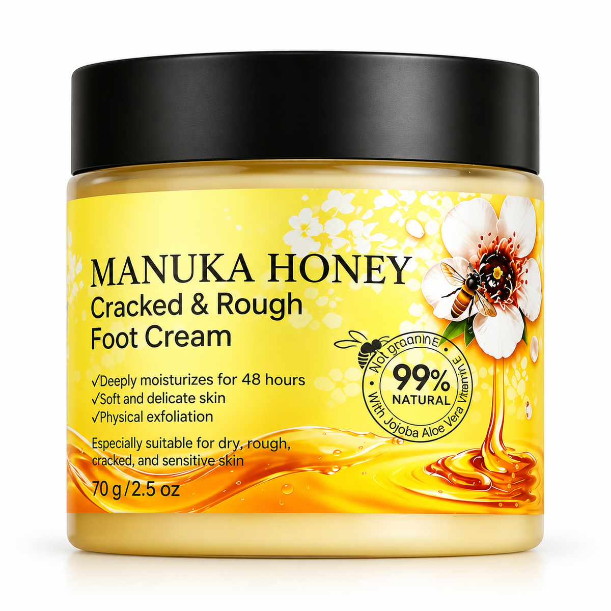 Foot Cream for Dry Cracked Heels with Manuka Honey