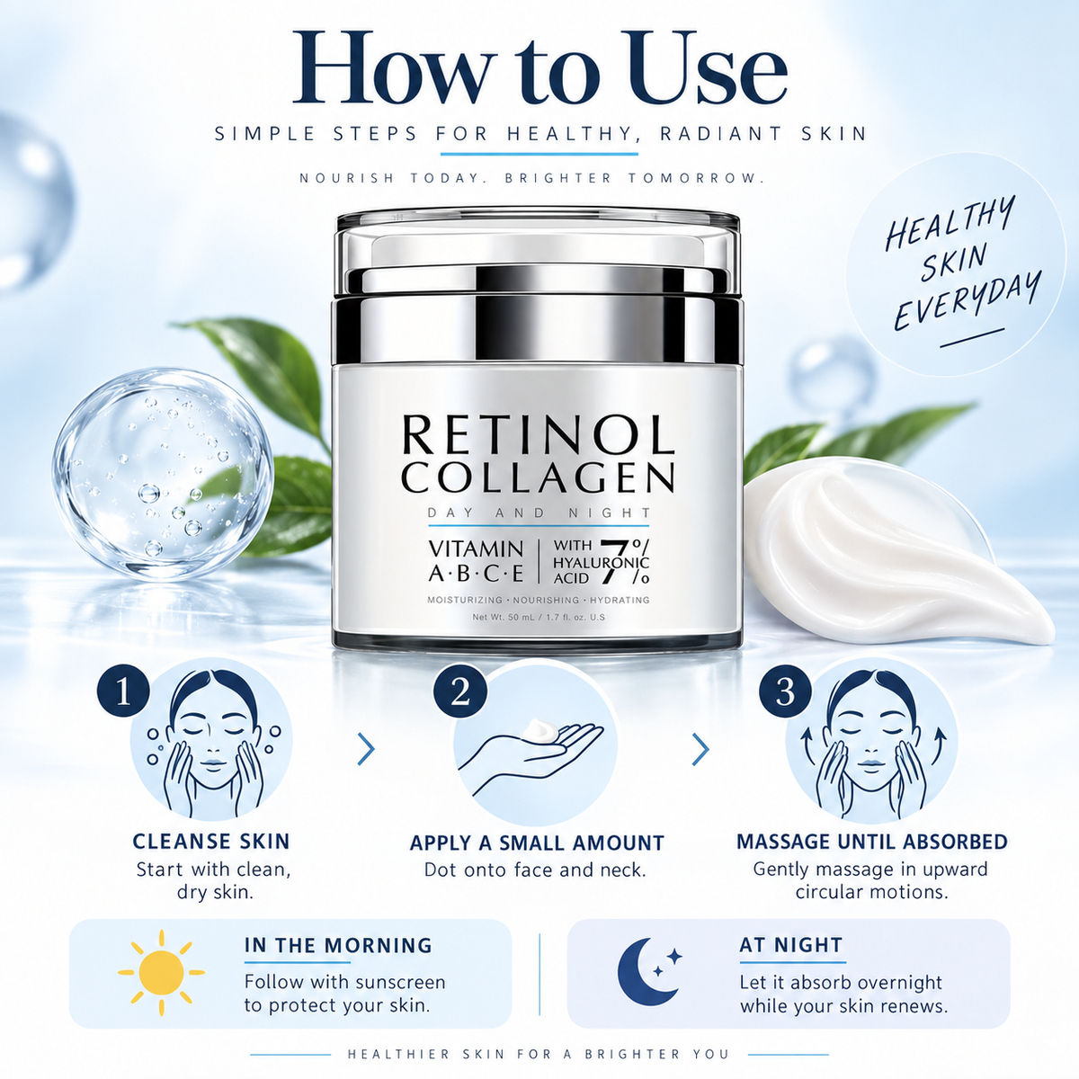 Retinol Collagen Day & Night Face Cream With 7% Hyaluronic Acid