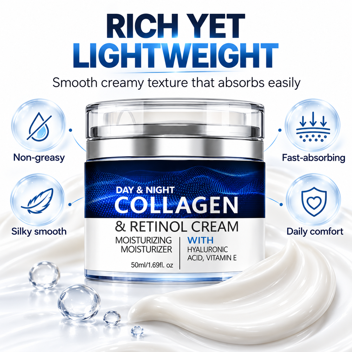 Collagen Retinol Cream for Face, Day & Night Moisturizer