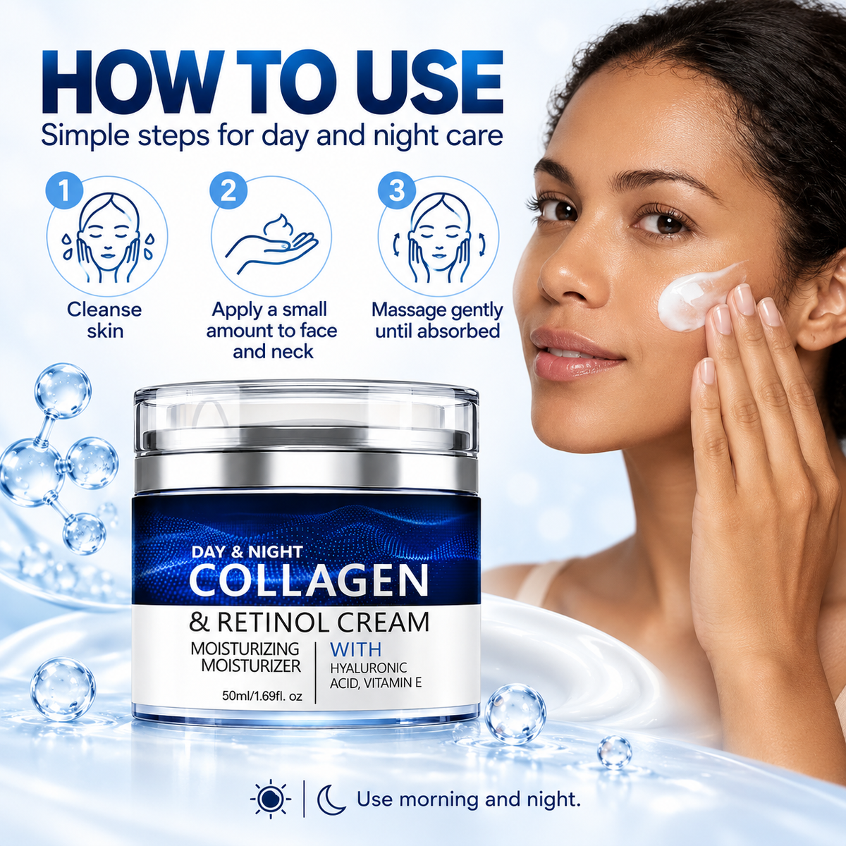 Collagen Retinol Cream for Face, Day & Night Moisturizer