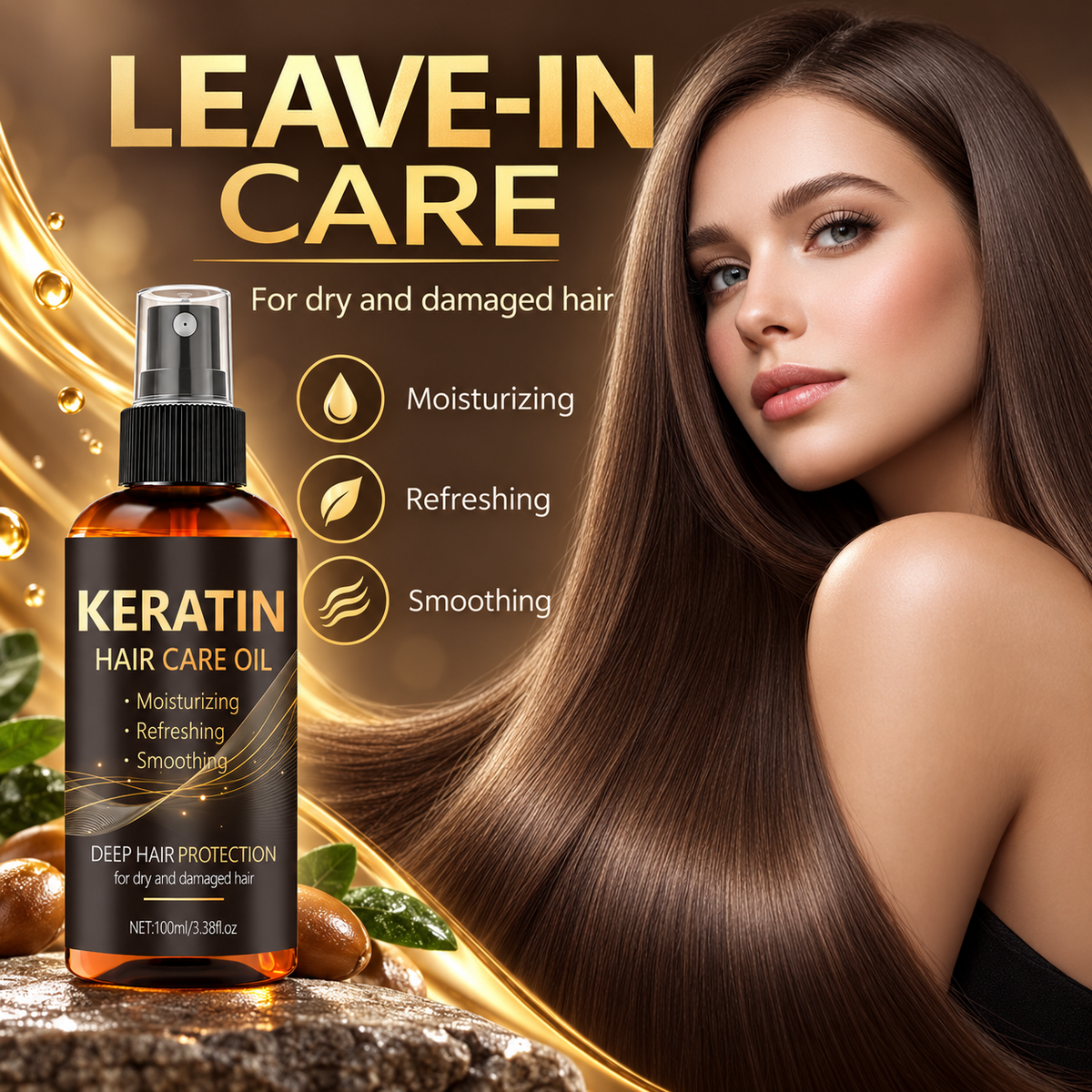 Keratin Hair Oil Leave-In Conditioner Spray
