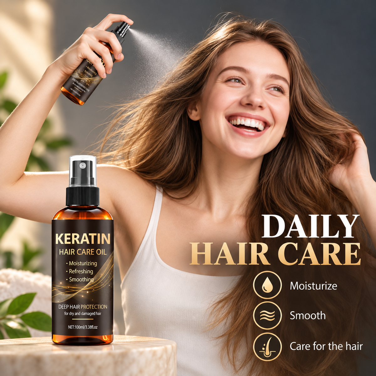 Keratin Hair Oil Leave-In Conditioner Spray