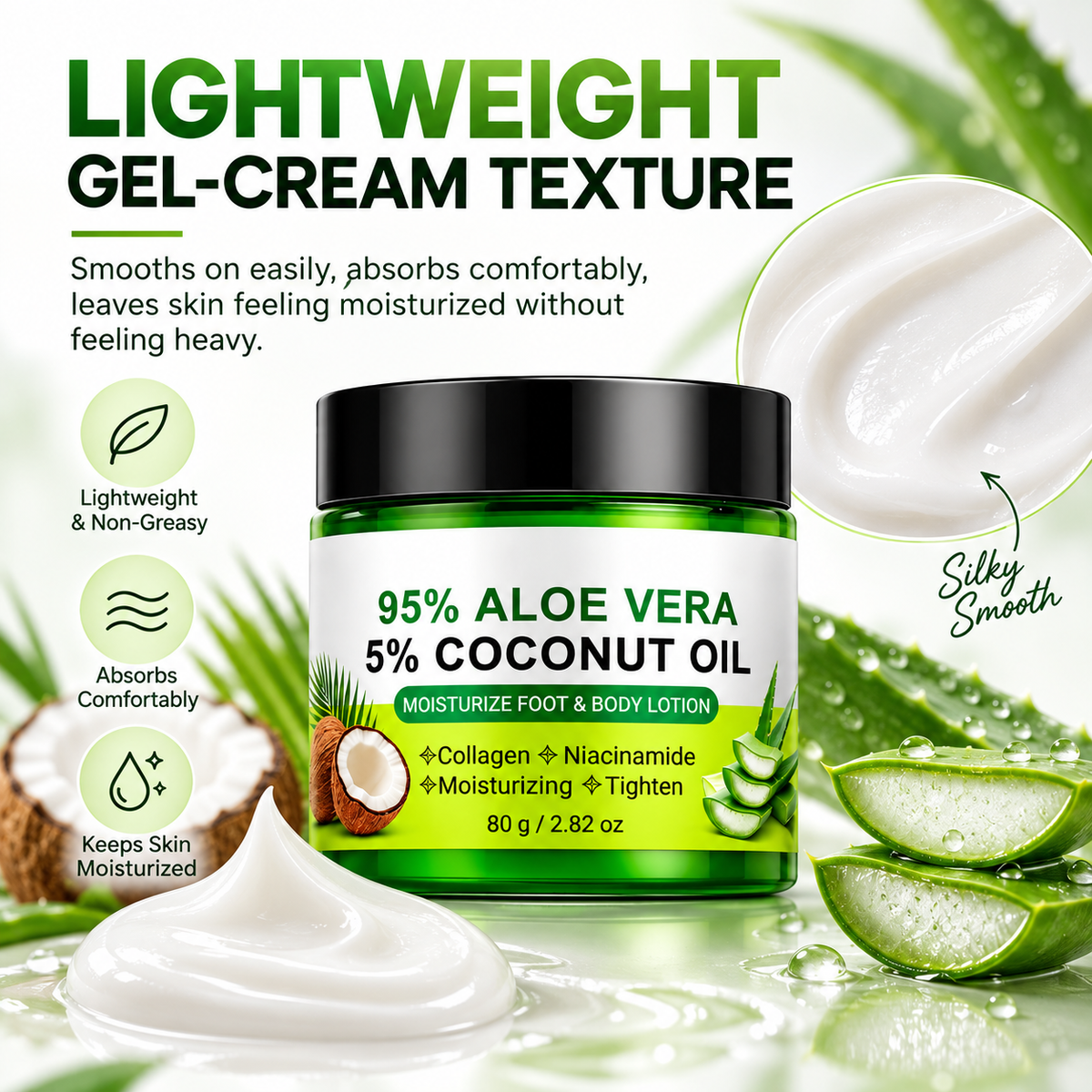 95% Aloe Vera & Coconut Oil Body Lotion