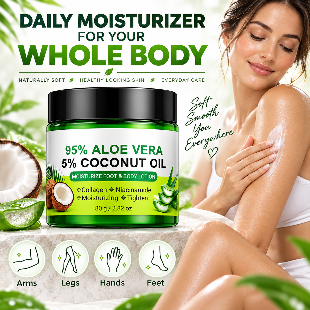 95% Aloe Vera & Coconut Oil Body Lotion