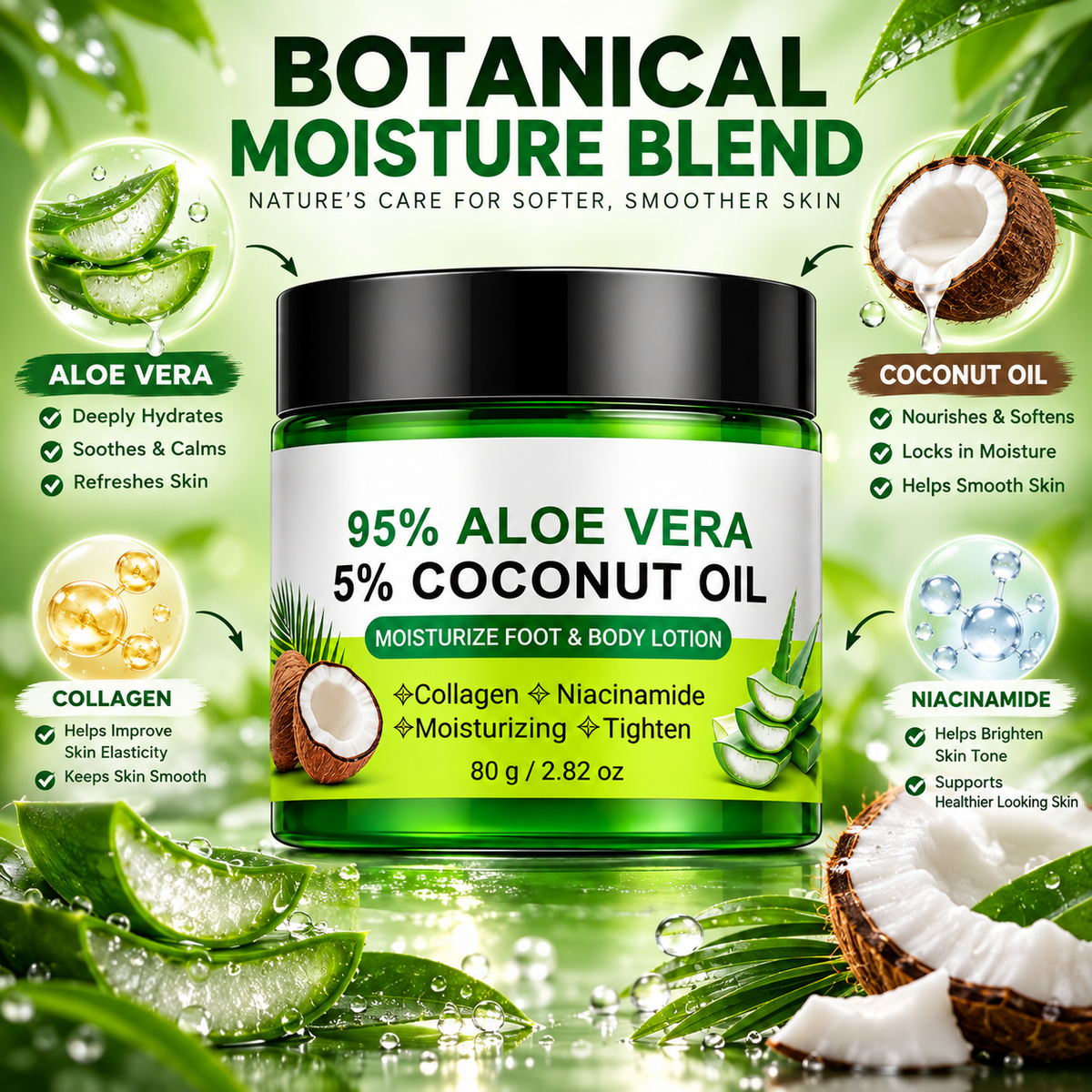 95% Aloe Vera & Coconut Oil Body Lotion