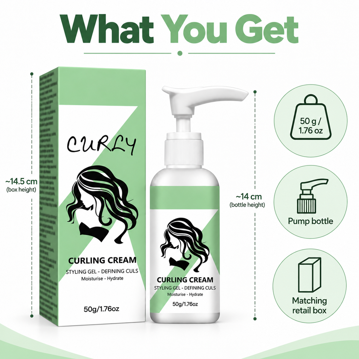 Hydrating Curl Cream for Curly Hair, Defining Curls