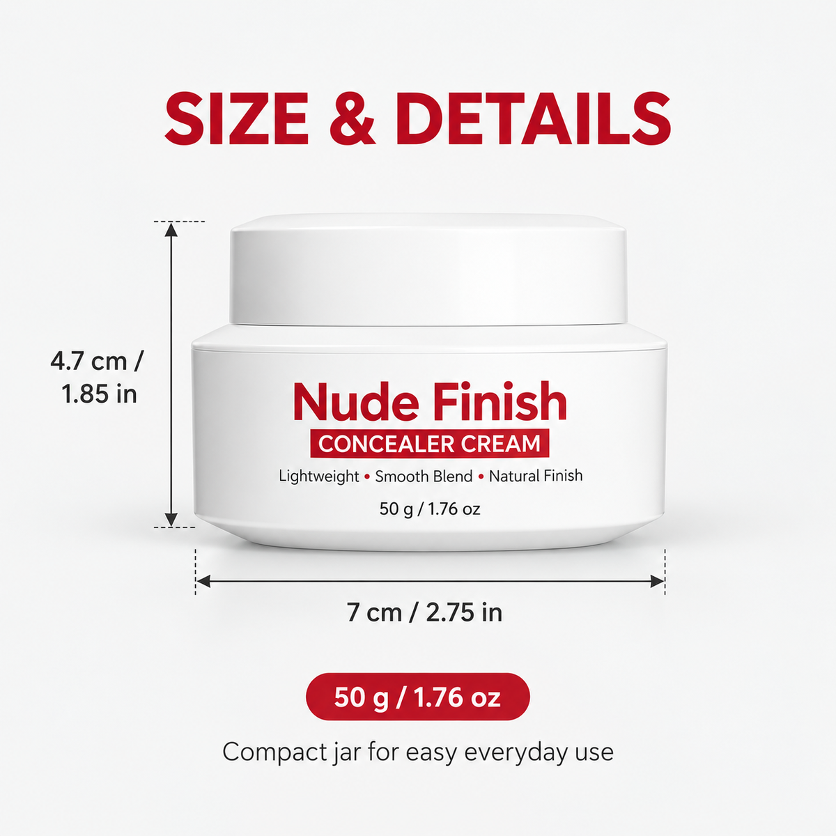 Cream Concealer for Face, Natural Finish