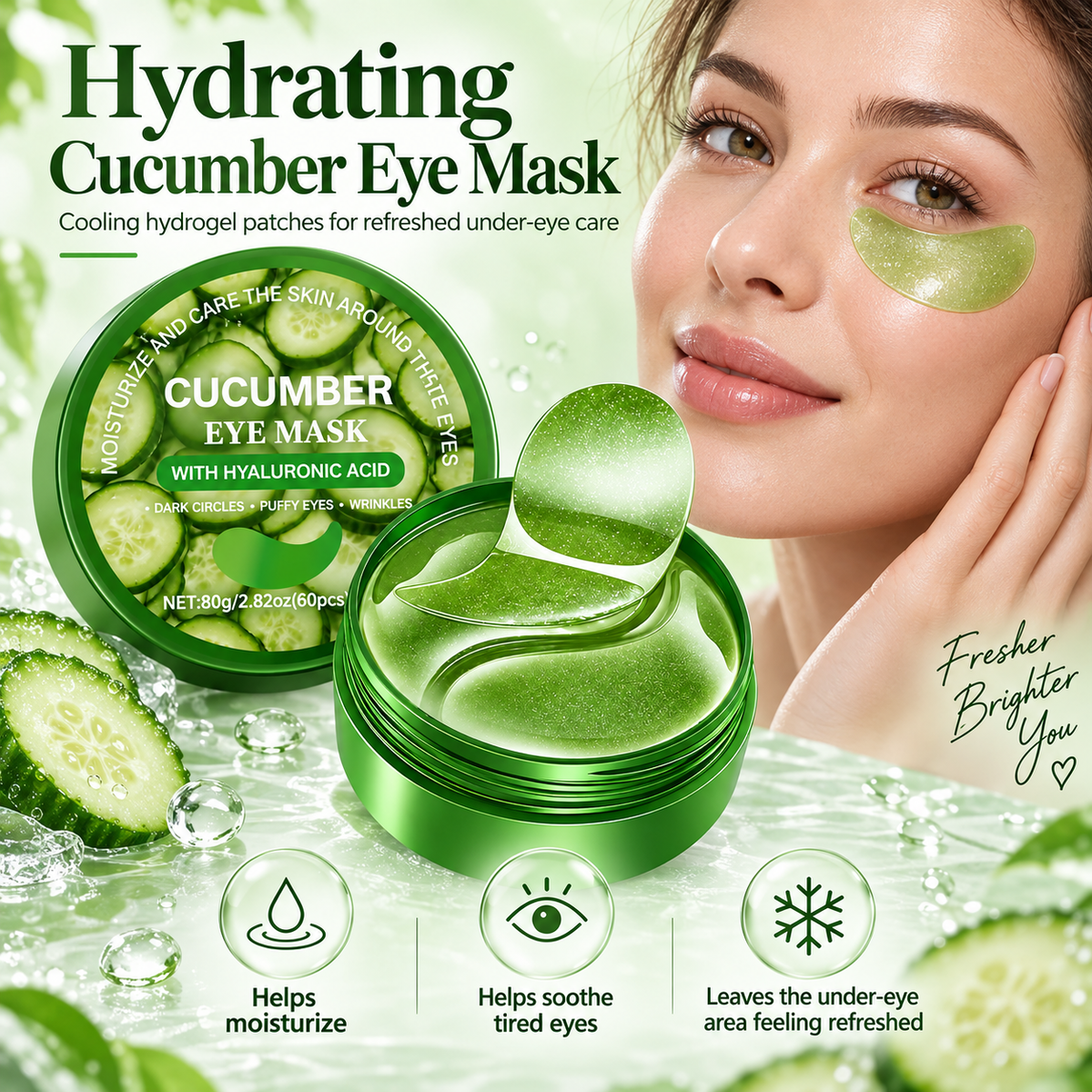 Cucumber Under Eye Patches with Hyaluronic Acid