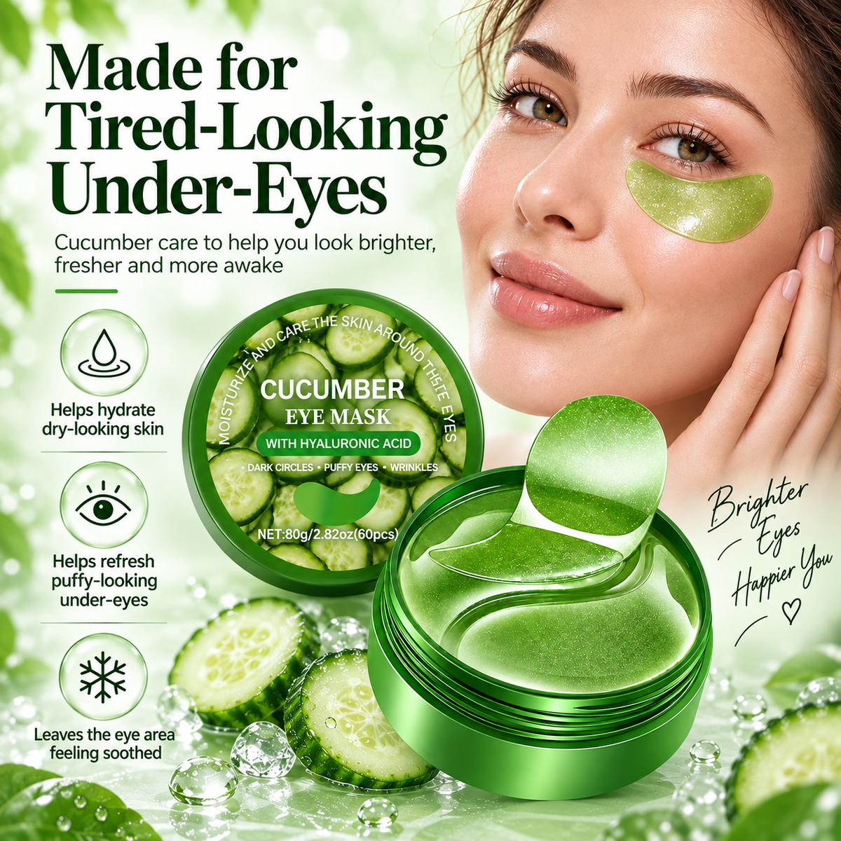 Cucumber Under Eye Patches with Hyaluronic Acid