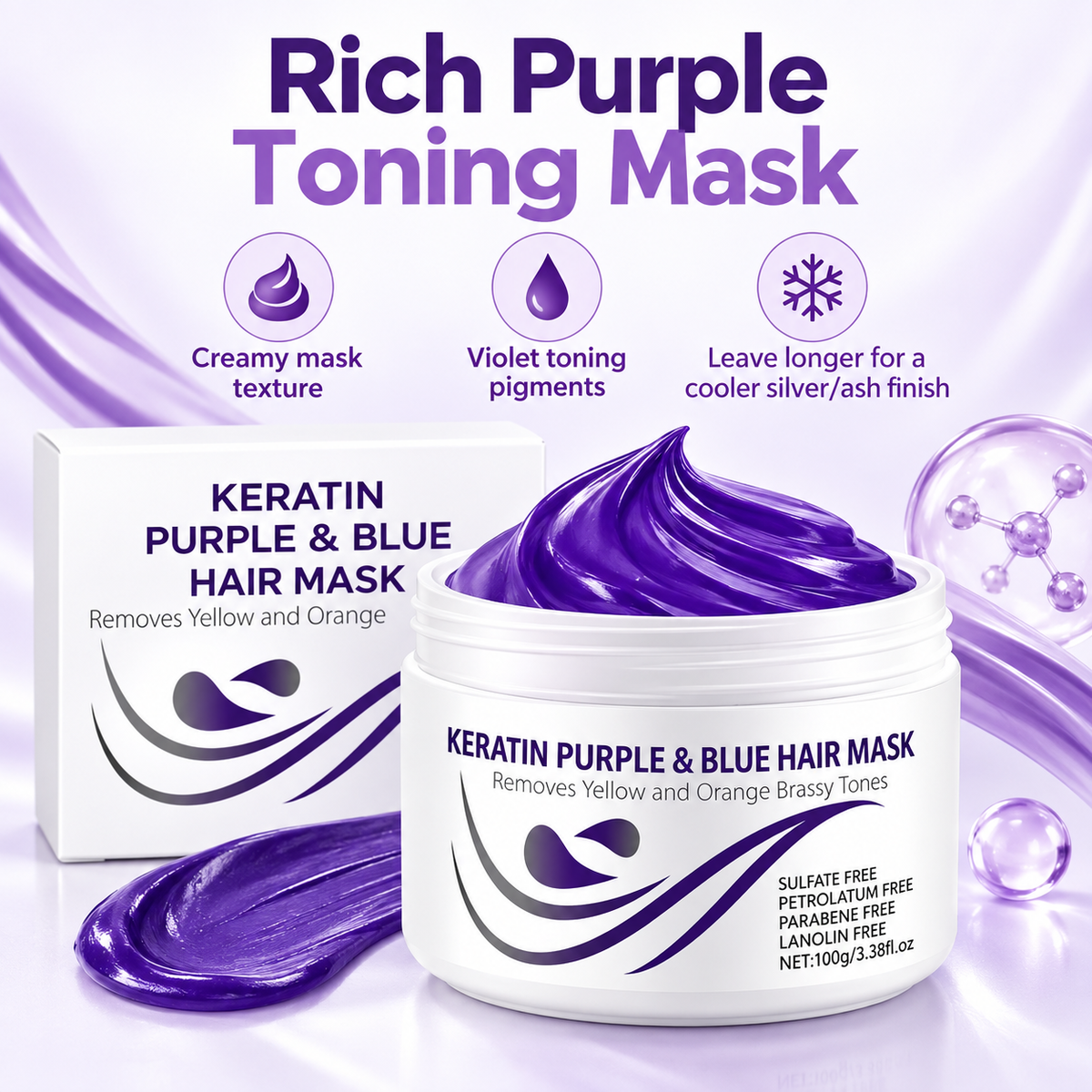 Keratin Purple & Blue Hair Mask
