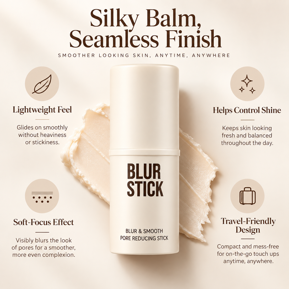 Blur Stick Pore Blurring Primer Stick for Face & Oil Control