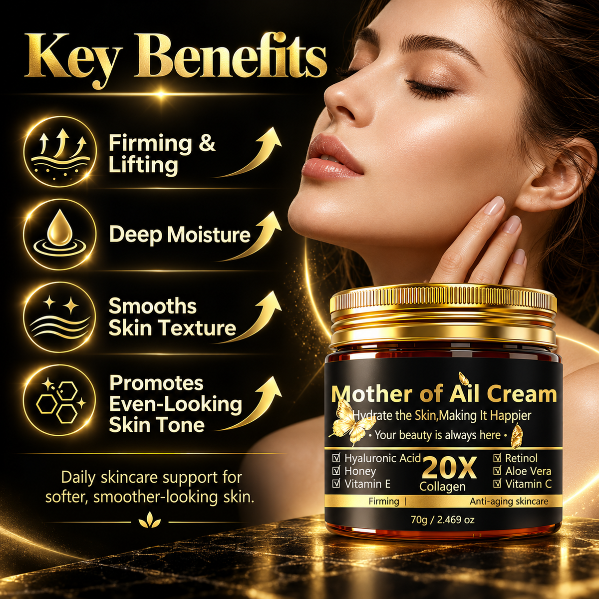 Mother of All Cream, Anti Aging Retinol Collagen Face Cream