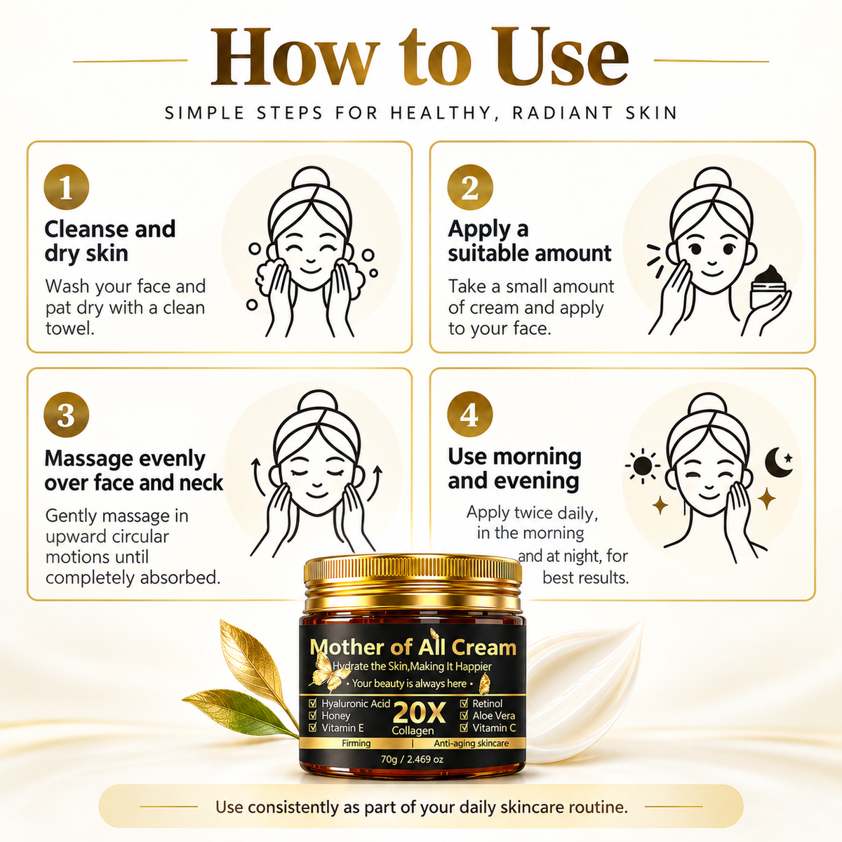Mother of All Cream, Anti Aging Retinol Collagen Face Cream
