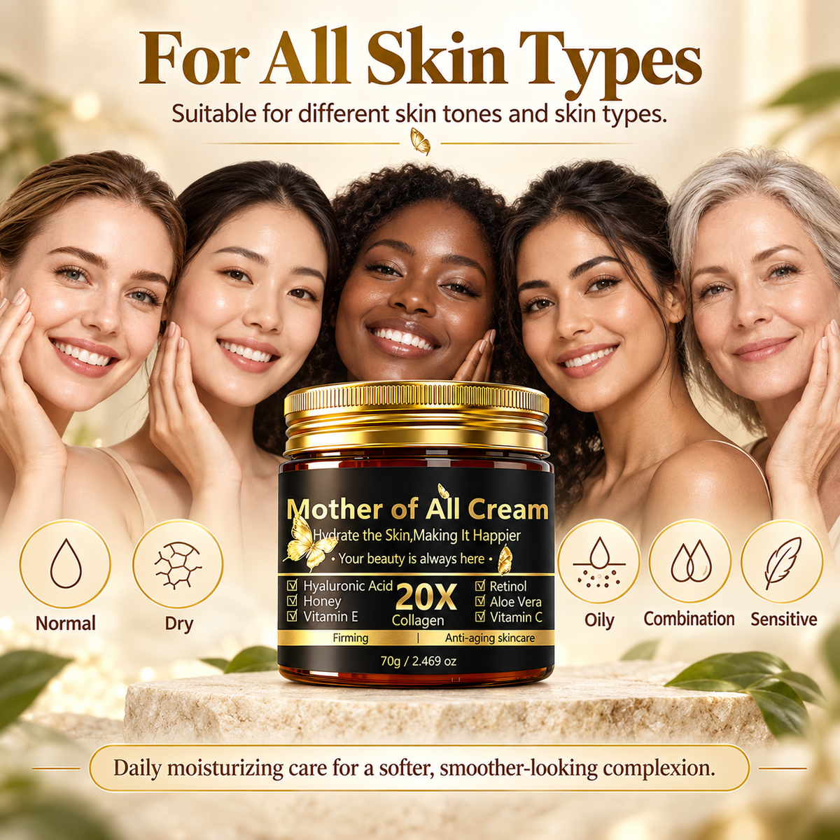 Mother of All Cream, Anti Aging Retinol Collagen Face Cream