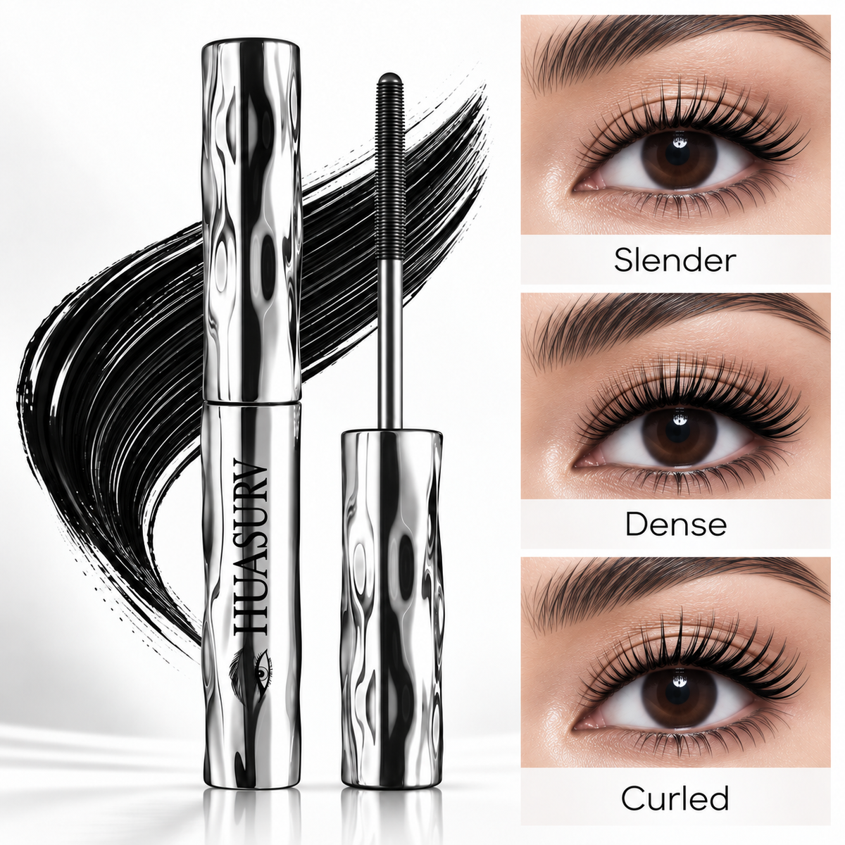 HUASURV Steel Tube Waterproof Mascara for Volume and Length