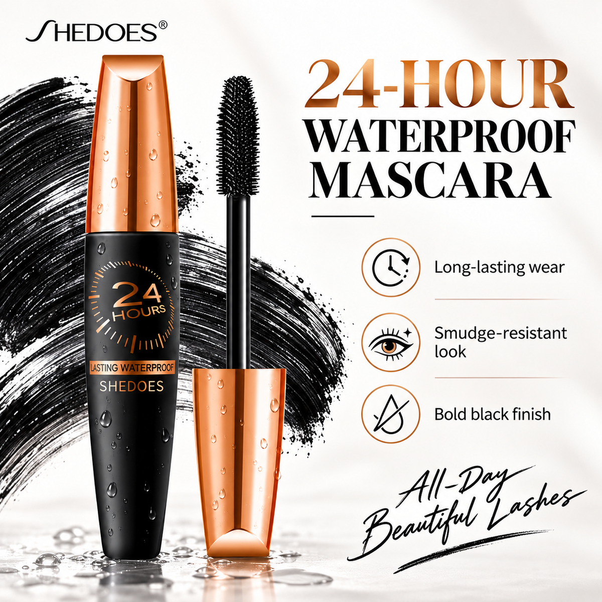 SHEDOES 24 Hours Waterproof Lengthening & Volumizing Mascara