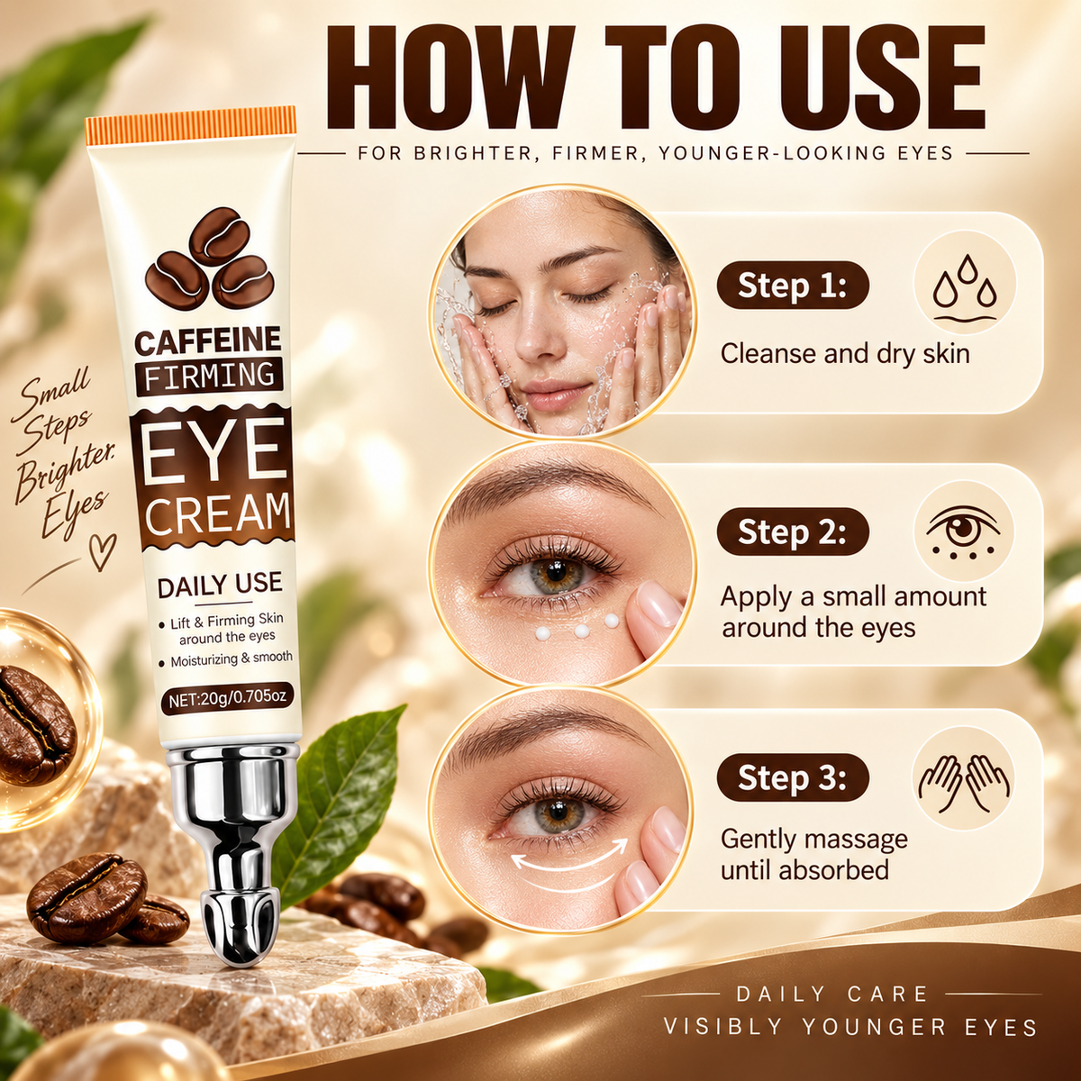 Caffeine Firming Eye Cream for Dark Circles & Puffiness