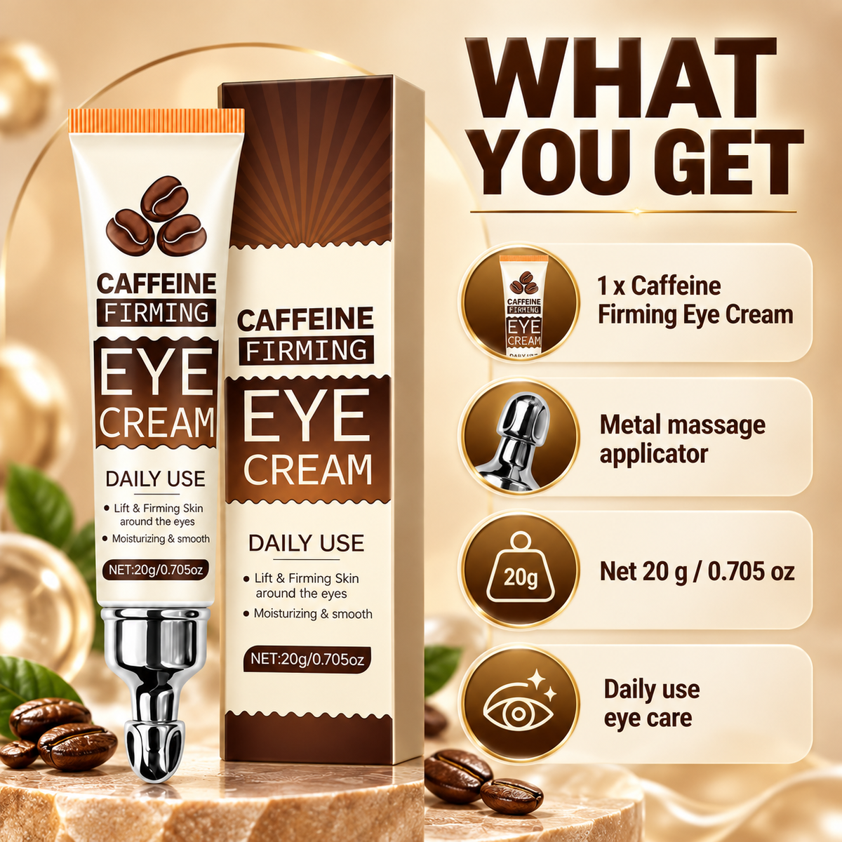 Caffeine Firming Eye Cream for Dark Circles & Puffiness