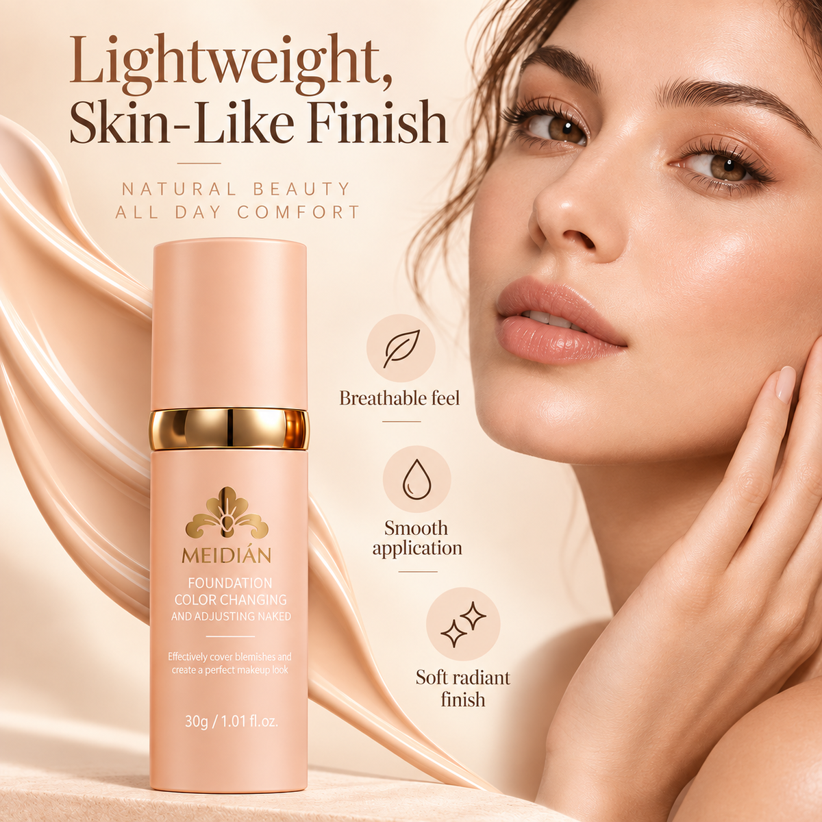 Color Changing Liquid Foundation Makeup for Natural Coverage