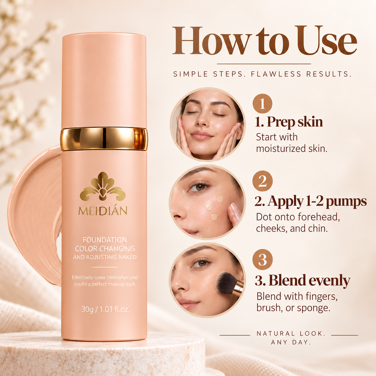 Color Changing Liquid Foundation Makeup for Natural Coverage