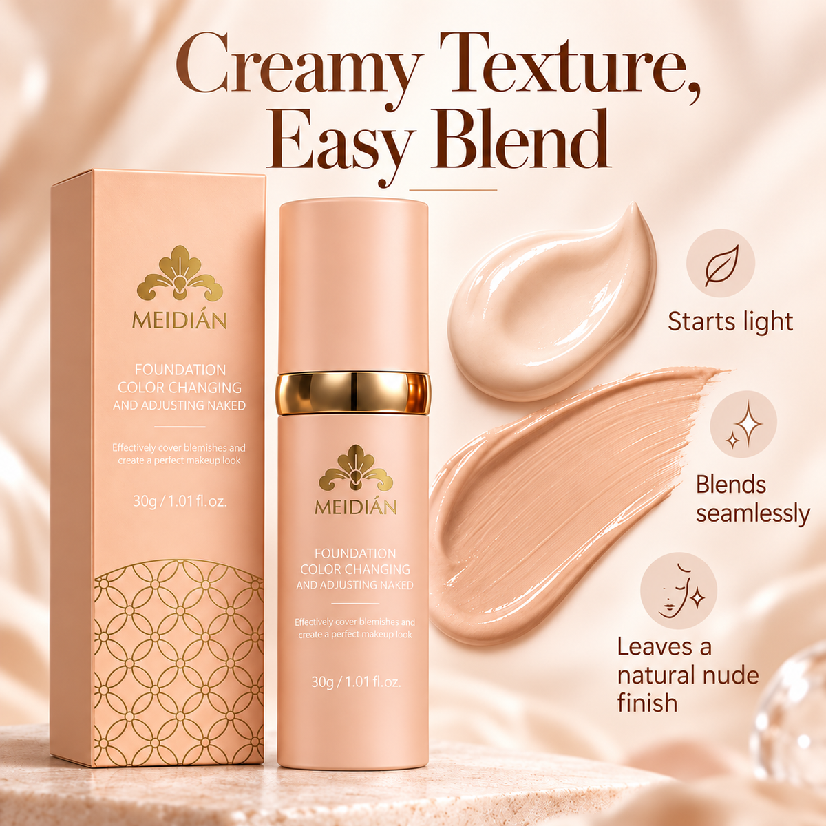 Color Changing Liquid Foundation Makeup for Natural Coverage