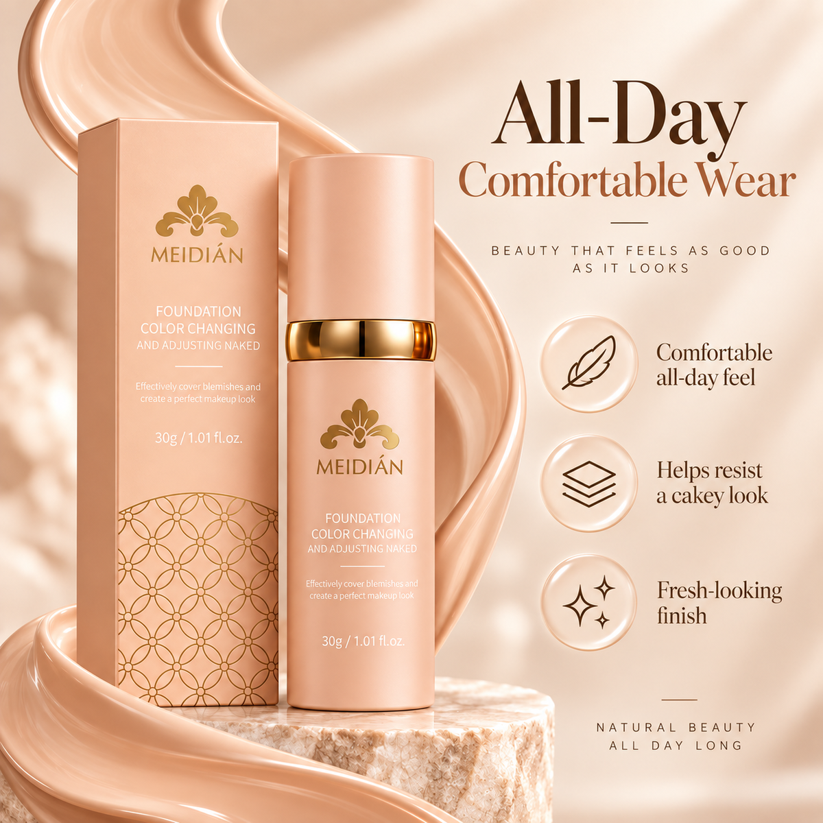 Color Changing Liquid Foundation Makeup for Natural Coverage