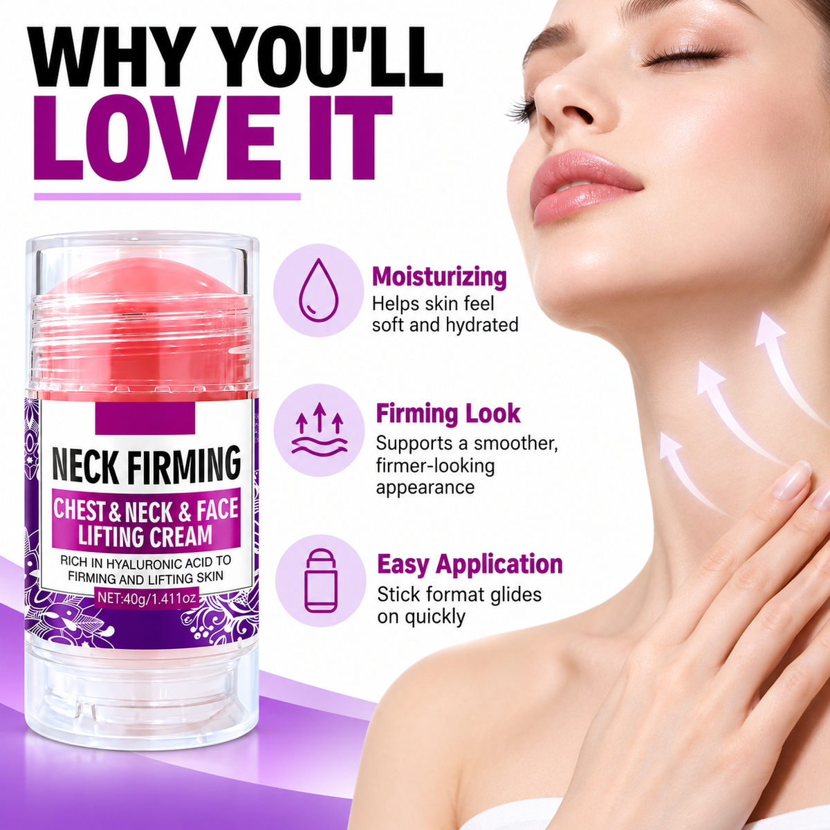 Neck Firming Cream Stick, Lifting Cream for Face and Chest