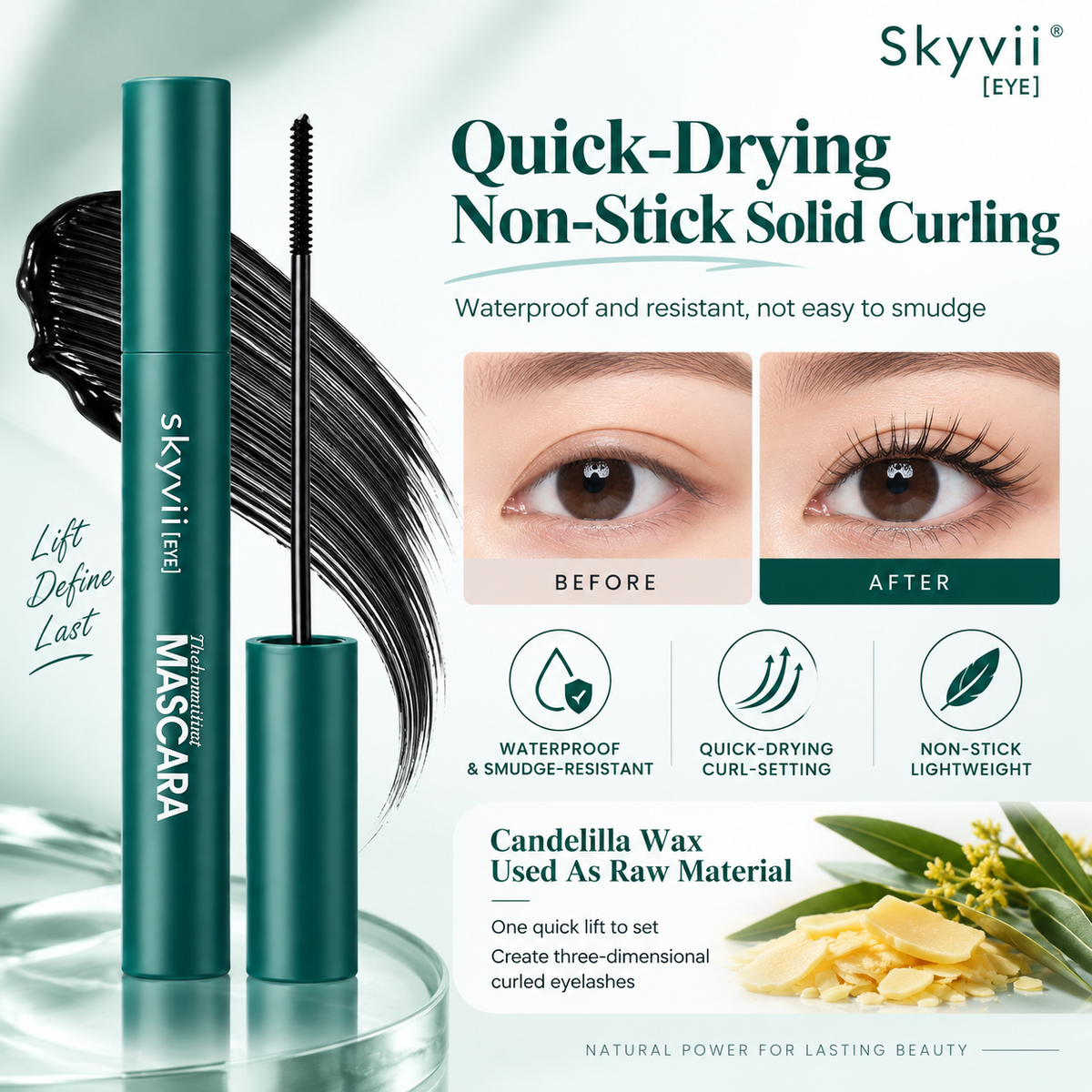 SKYVII Steel Tube Waterproof Lengthening Mascara