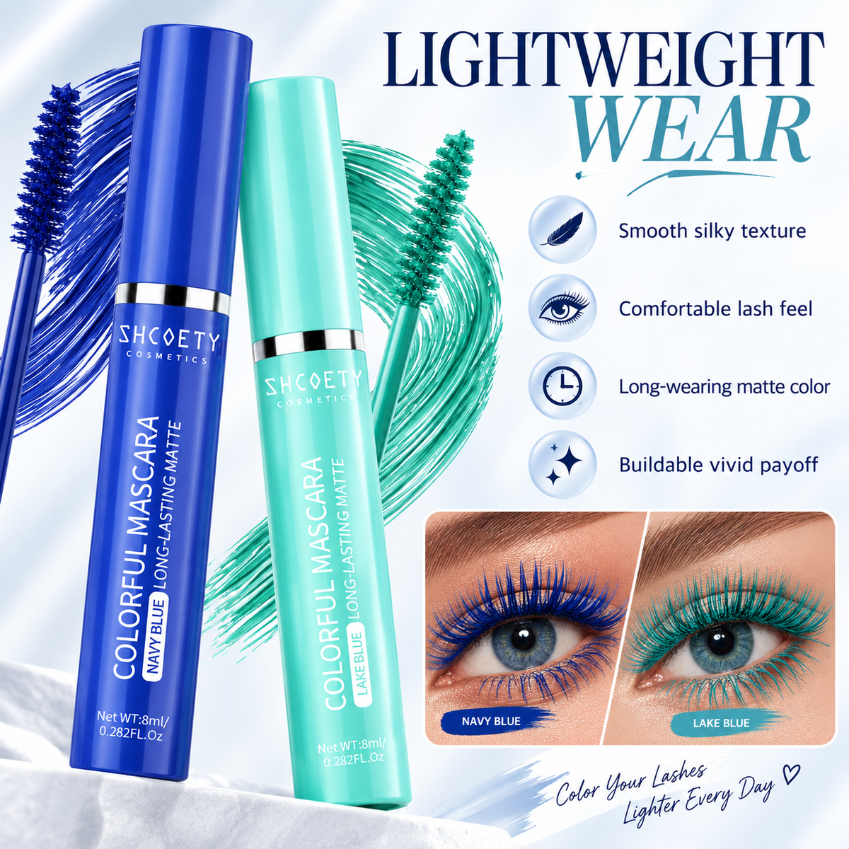 SHCOETY Colorful Mascara Navy Blue & Green Set