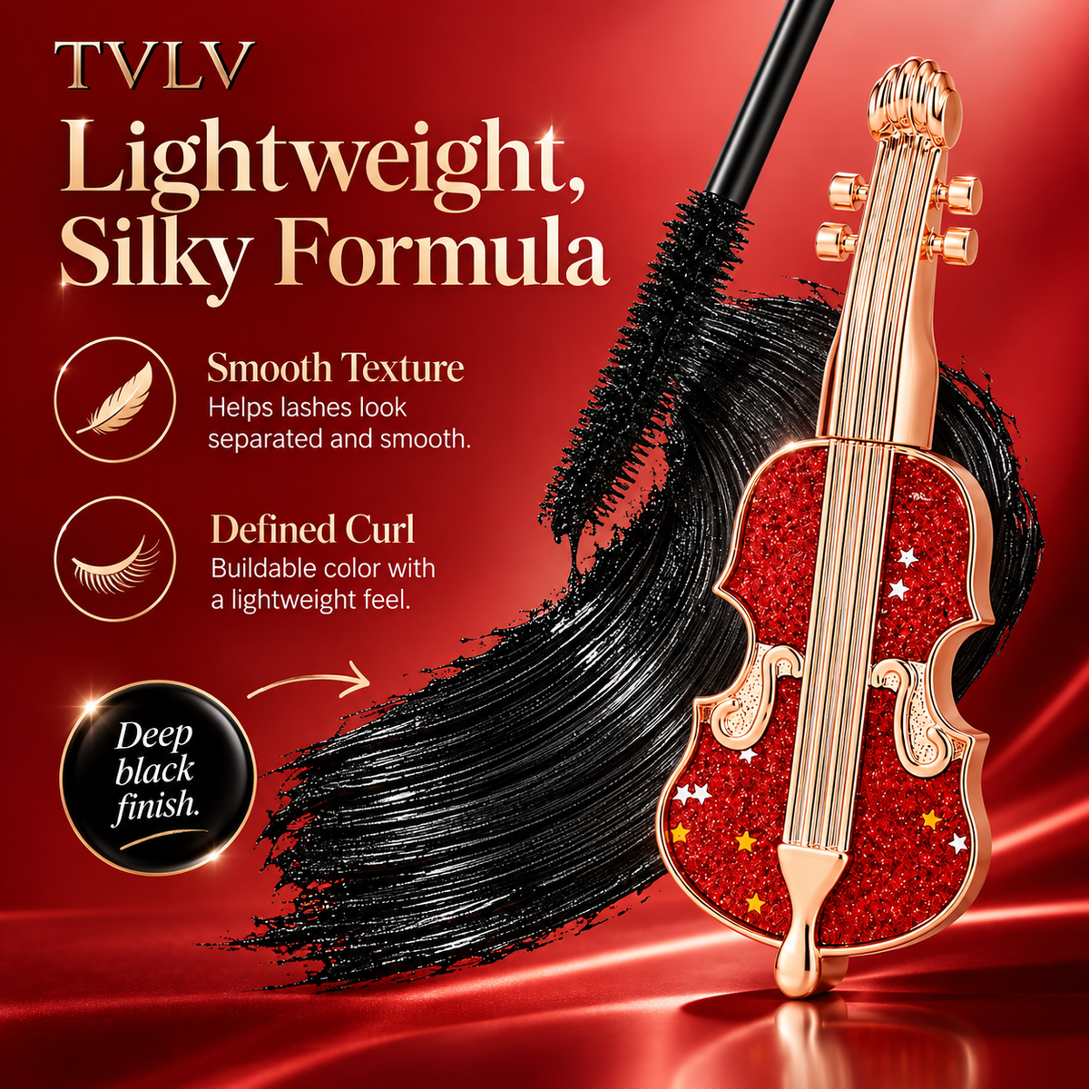 TVLV Violin Mascara for Length, Volume & Waterproof Wear