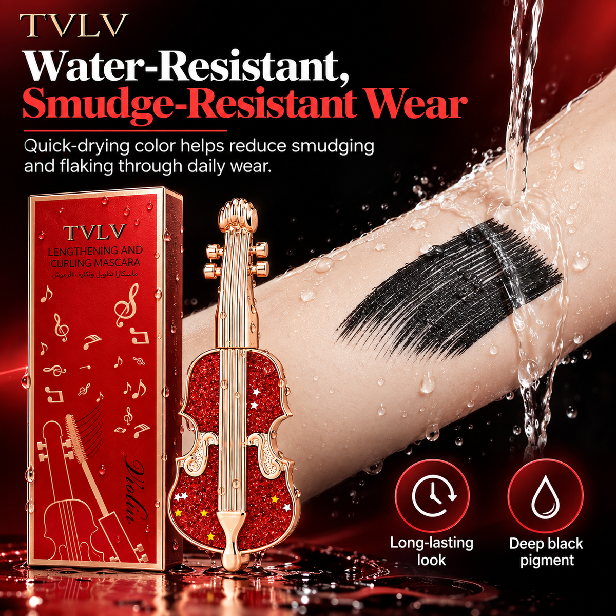 TVLV Violin Mascara for Length, Volume & Waterproof Wear