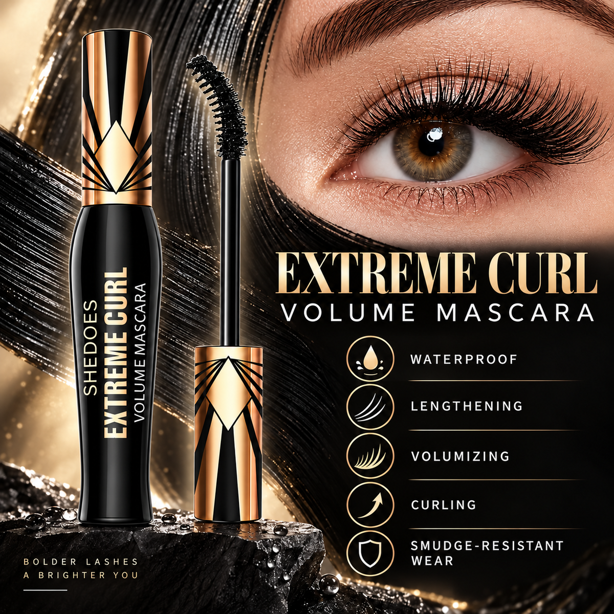 SHEDOES Extreme Curl Volume Mascara with Curved Brush