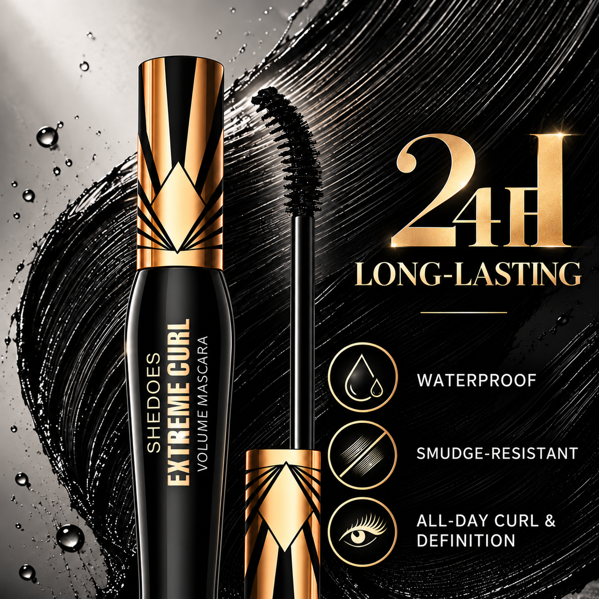 SHEDOES Extreme Curl Volume Mascara with Curved Brush