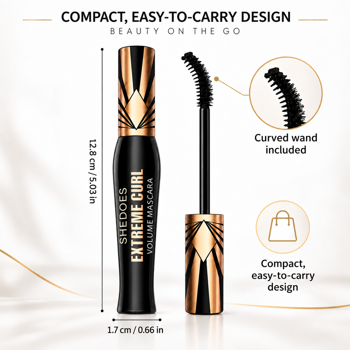SHEDOES Extreme Curl Volume Mascara with Curved Brush