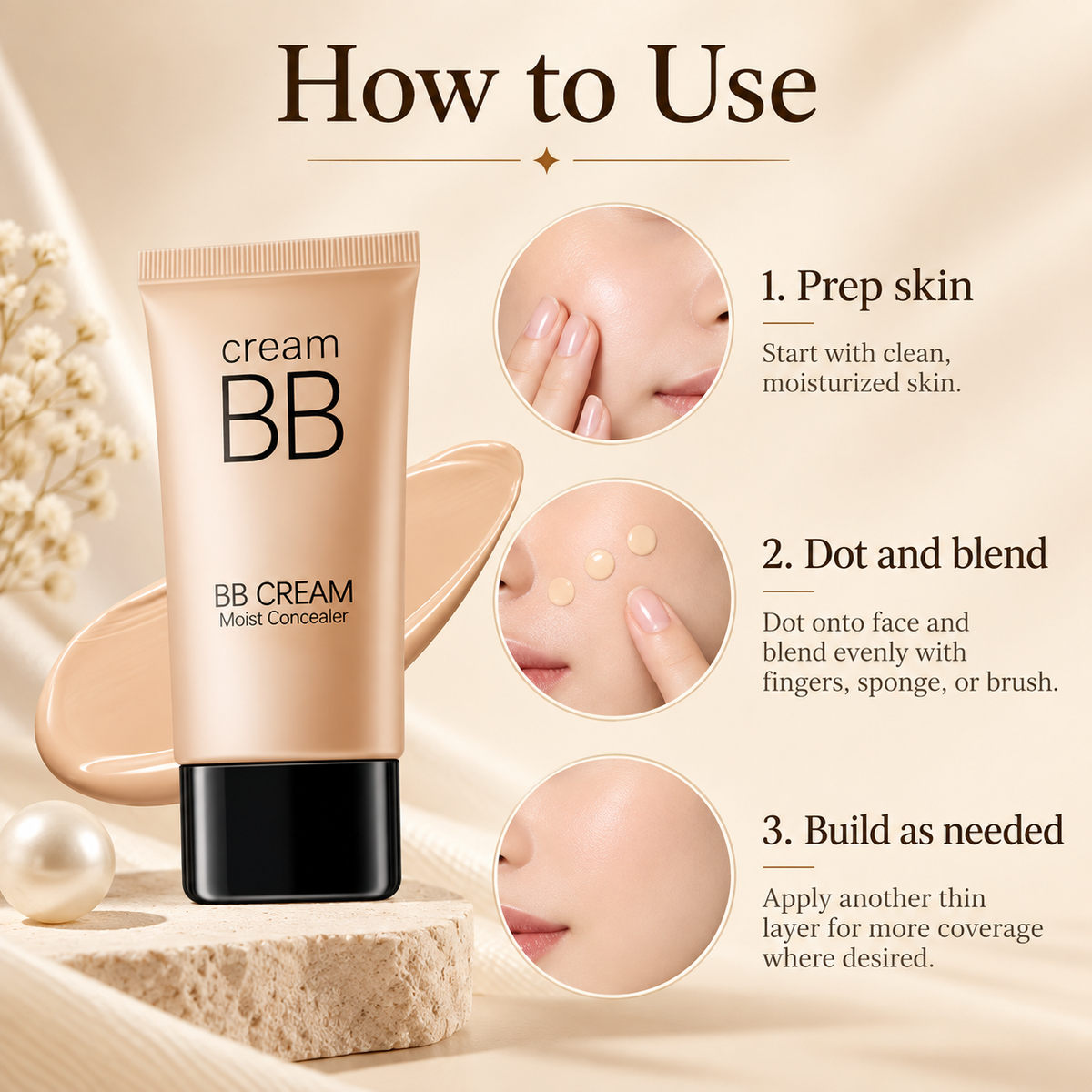 HEYXI BB Cream Hydrating Concealer Foundation