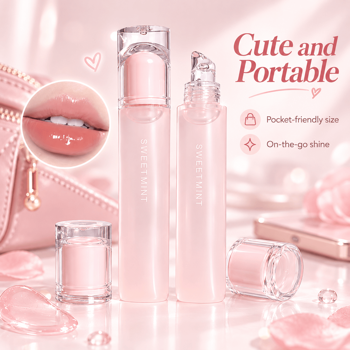SWEET MINT Moisturizing Lip Balm and Lip Gloss - AHVTE