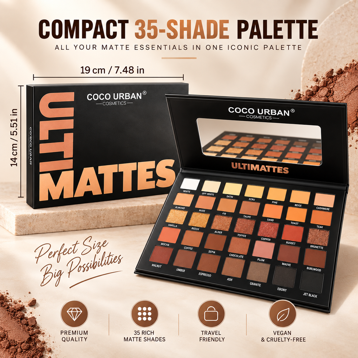 Coco Urban Ultimate 35 Shade Matte & Shimmer Eyeshadow Palette