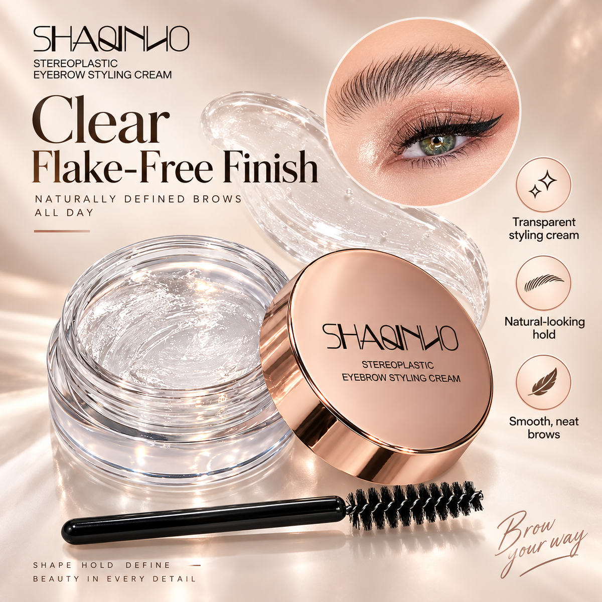 SHAQINUO Eyebrow Styling Cream Clear Brow Gel