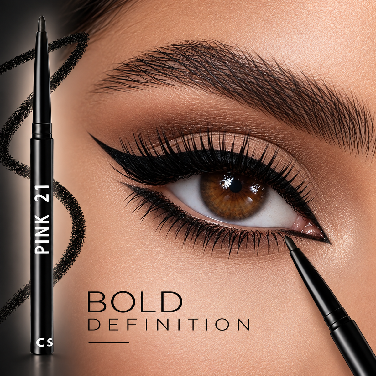 PINK 21 Waterproof Retraceable Black Eyeliner Pencil