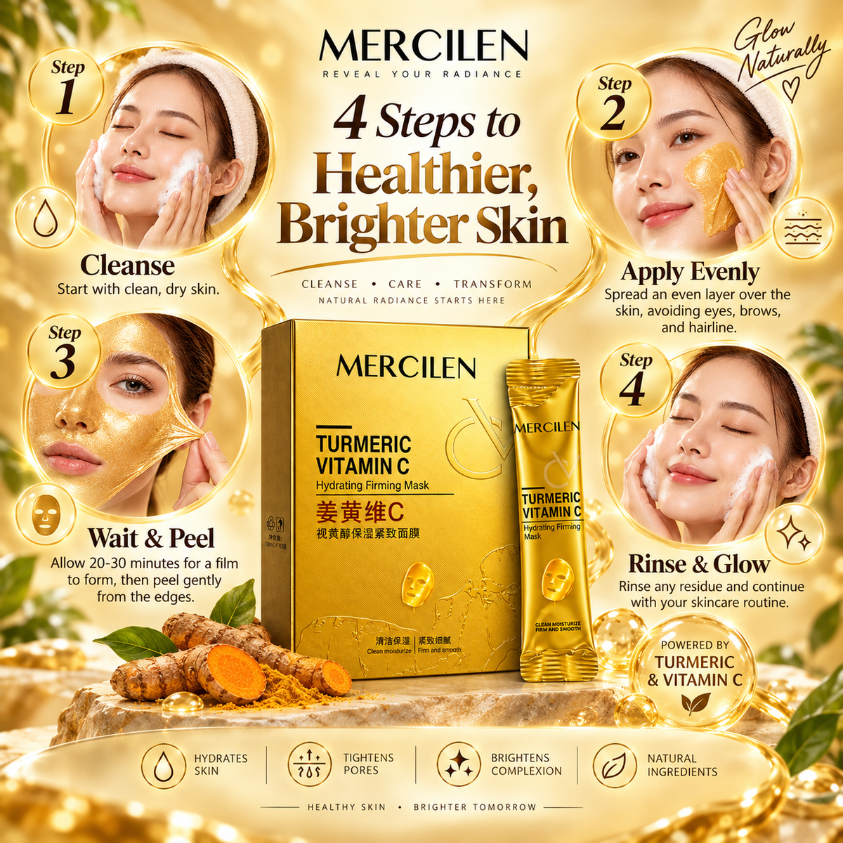 MERCILEN Turmeric Vitamin C Hydrating Firming Mask