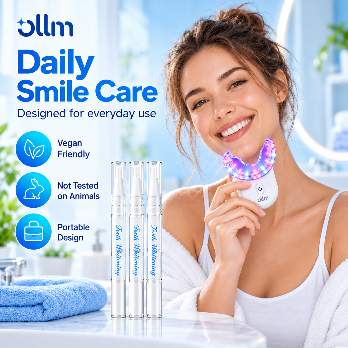 Ollm Teeth Whitening Kit with Gel Pens 35% Carbamide Peroxide
