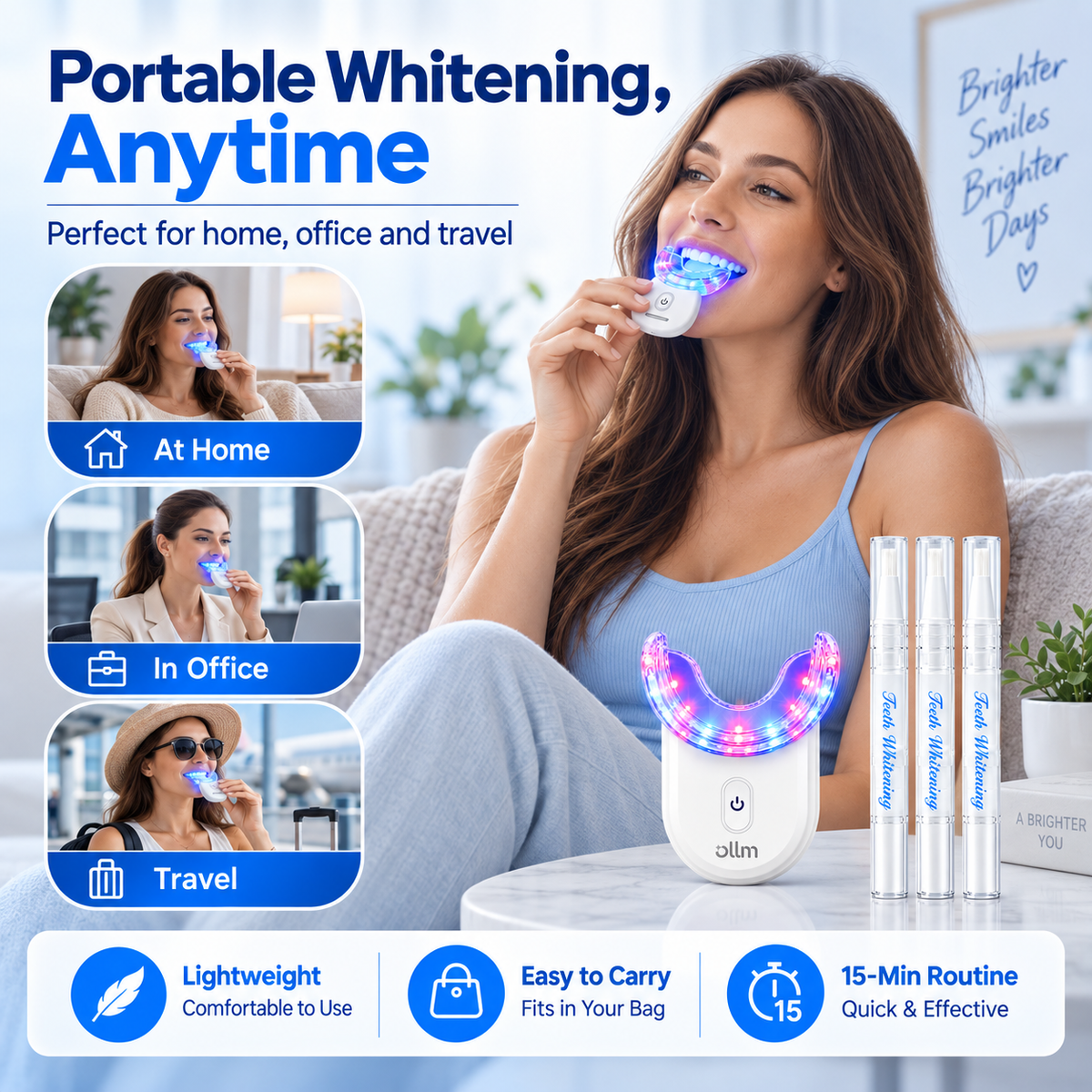 Ollm Teeth Whitening Kit with Gel Pens 35% Carbamide Peroxide
