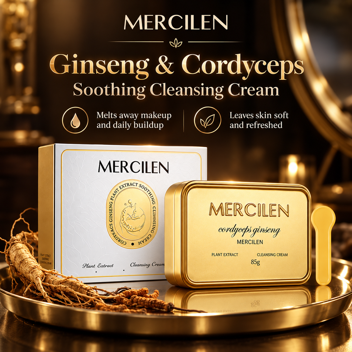 MERCILEN Ginseng Cordyceps Cleansing Cream Makeup Remover Balm
