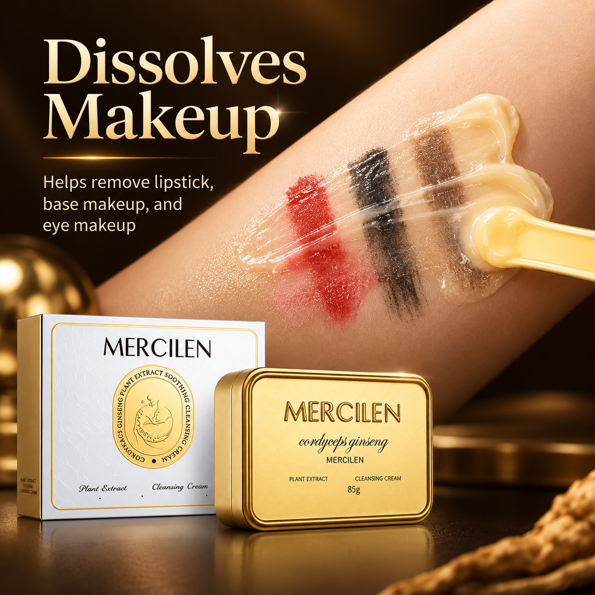 MERCILEN Ginseng Cordyceps Cleansing Cream Makeup Remover Balm