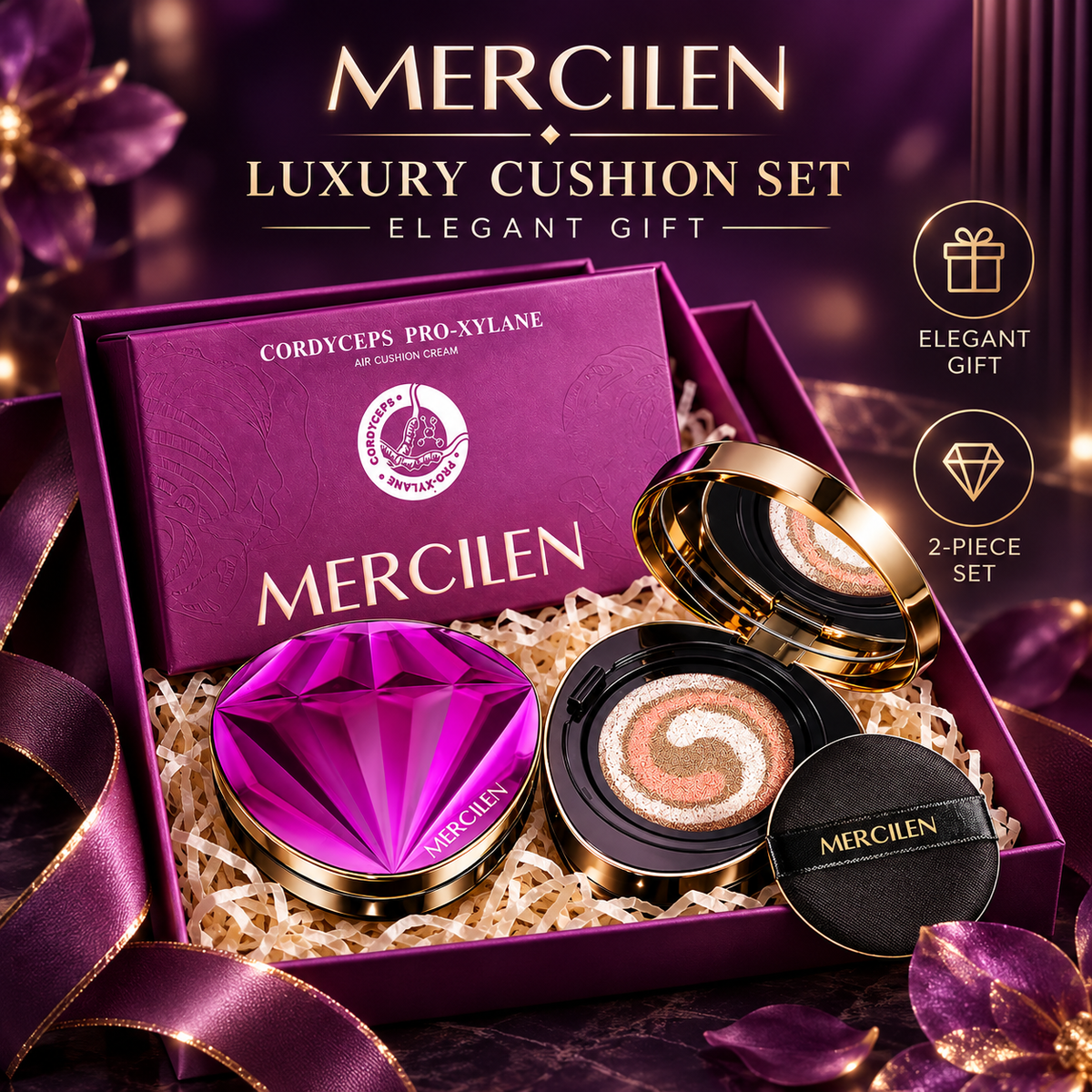 MERCILEN Cordyceps Pro-Xylane 3 Color Air Cushion Foundation