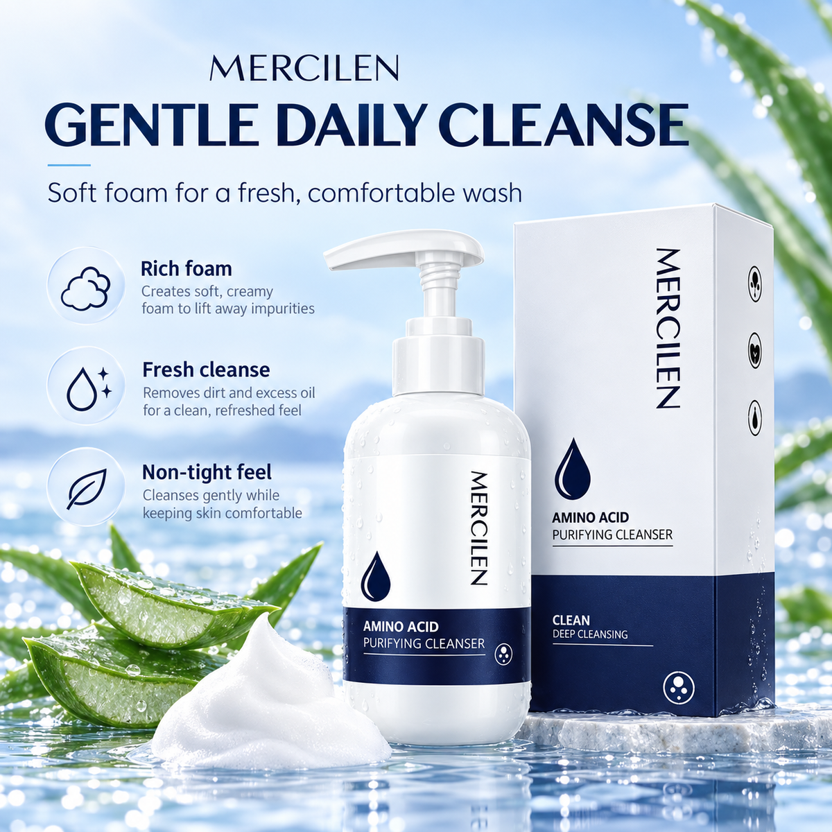 MERCILEN Amino Acid Purifying Cleanser Gentle Face Wash